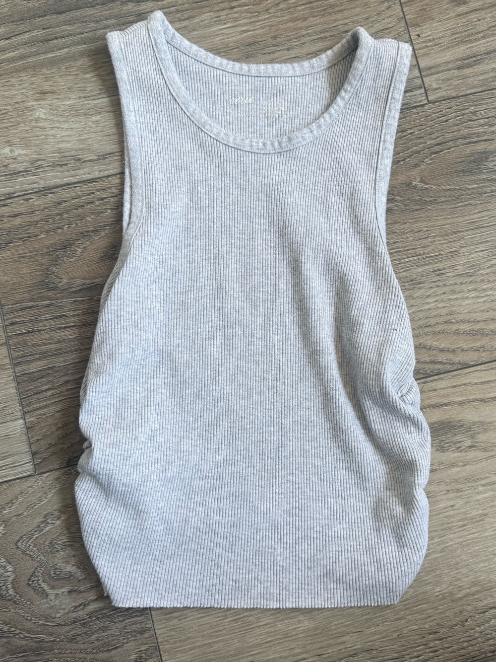 19.  Aerie Heather Gray Ribbed Ruched Side Tank XS